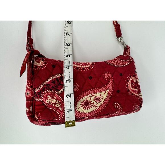 VTG Vera Bradley Mesa Red Quilted Cotton Small Crossbody Purse Paisley Bandanna - Picture 6 of 9